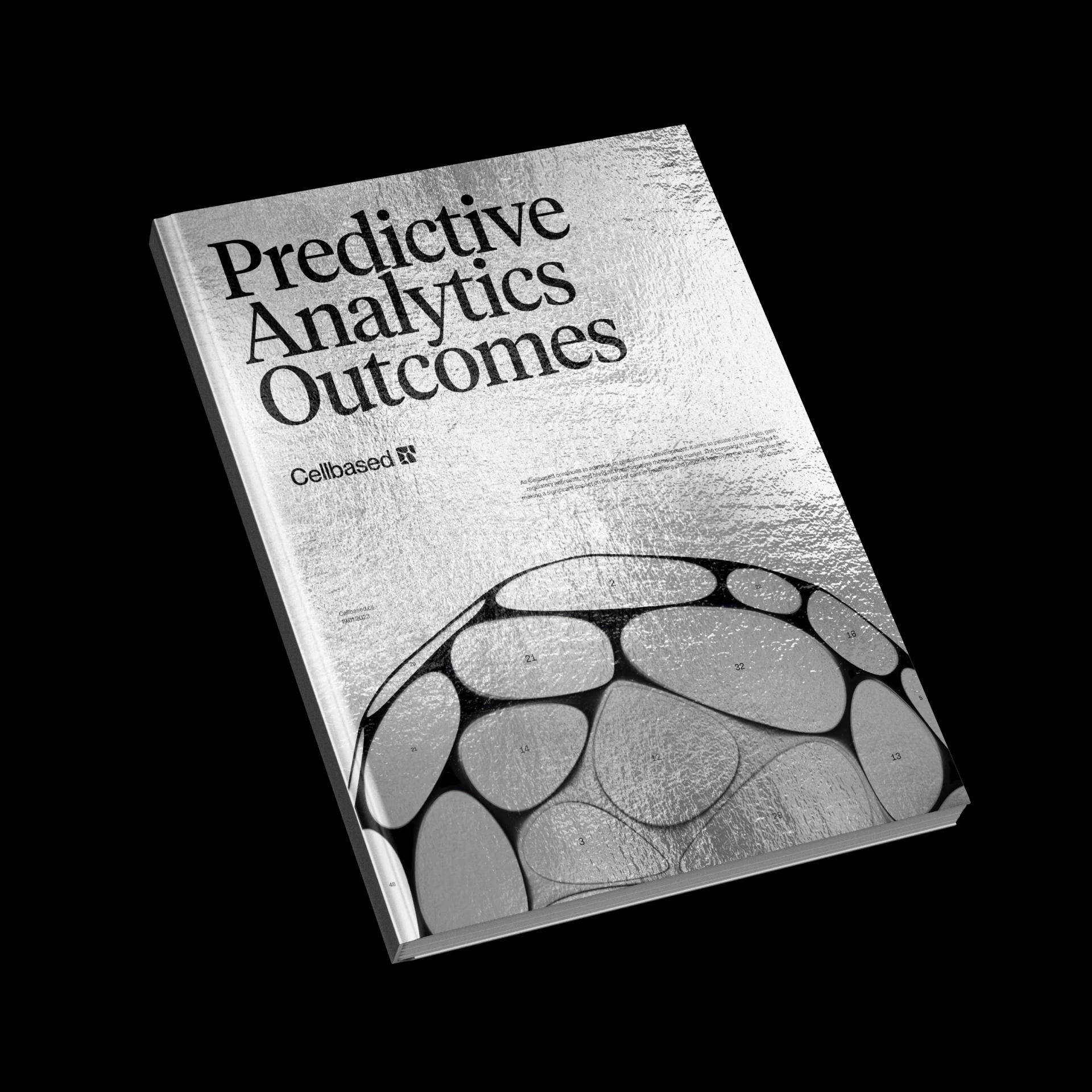 Silver Cellbased report, Predictive Analytics Outcomes, with a Voronoi dome on the cover